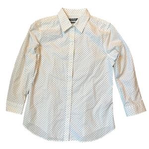 Ralph Lauren White Polka Dot Blouse